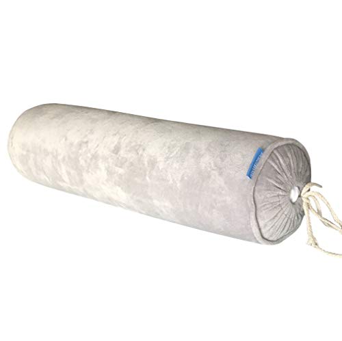 Eonshine Elegant Velvet Fluffy Down Alternative Filled Cylindrical Neckroll And Cervical Bed Pillow Bolster (23.6 X 5.9, Grey) #TOP4