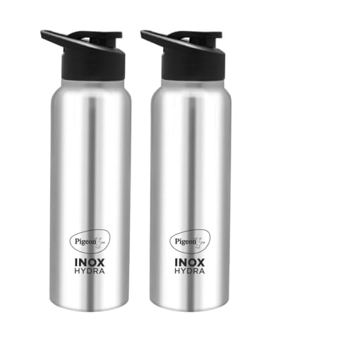 Pigeon Stainless Steel Inox Hydra 750 Drinking Water Bottle 700 Ml Pack Of 2 Combo – Silver