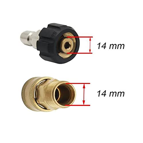 Image of UJEAVETTE Pressure Washer Quick Release Mini M22 Female to 1 /4 Male Brass Coupling