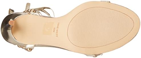 NINE WEST Women's Istelle3 Heeled Sandal, Gold, 6.5 | Image 3