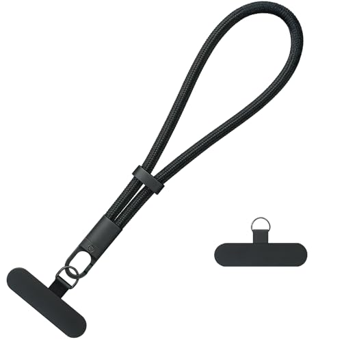 Lanyard de teléfono móvil, de longitud ajustable Lanyard de muñeca telefónica clip anti-caída auto-bloqueo, antipérdida con 2 pices parche ultrafino