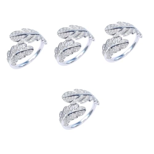 OATIPHO 4 Piezas anillo de anillos para chicas adolescentes anillo ajustable abierto anillos para mujer anillos ajustables para mujer anillos de dedo anillo de chicas cobre Silver