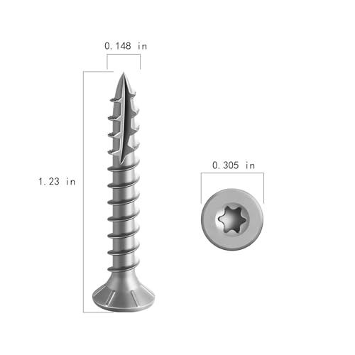 Image of Wensilon #8 * 1-1 /4 inch 304 Stainless Steel Deck Screws, (1300pcs) 5 lbs.Exterior Wood Screws, Rust Resistant Epoxy Coated, Bronze, T20 Star Bit