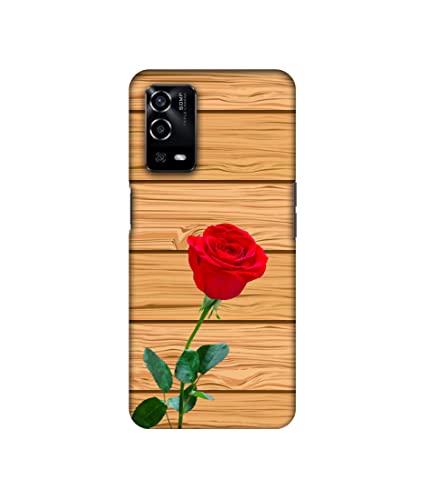 Image of Rose with Wooden Texture Design 3D Printed Hard Back Case Cover for Oppo A55 4G