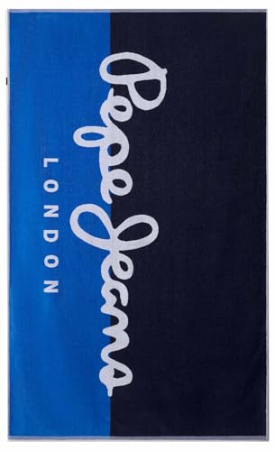 Pepe Jeans serviette de bain bleu marine mixte grand format pour le sport et la plage