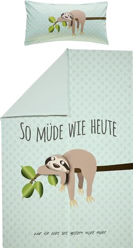 Erwin Müller Kinder-Bettwäsche, Bettgarnitur Faultier Renforcé...