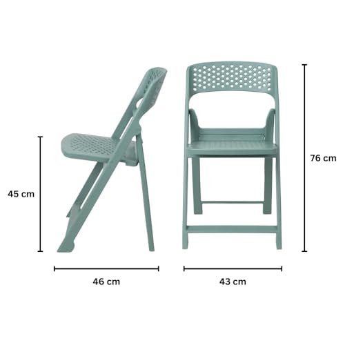 Image of ITALICA Phoenix Folding Chair /Space Saving Chairs /Folding Chair for Balcony, Garden, Patio /Indoor & Outdoor /Sturdy & Durable Chair for Comfortable Seating (Teal Green, Set of 4)