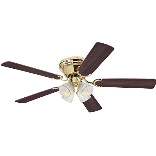 ๐ฅ Ciata Lighting 52 Inch Contempora IV Polished Brass Finish Indoor Ceiling Fan with Dimmable LED Light Fixture in Clear Ribbed Glass with Reversible Walnut/Oak Blades ๐ฅ Ciata Lighting 52 Inch Contempora IV Polished Brass Finish Indoor Ceiling Fan with Dimmable LED Light Fixture in Clear Ribbed Glass with Reversible Walnut/Oak Blades