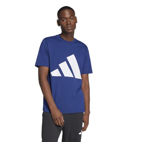 Adidas Men's Essentials Big Logo T-Shirt, Dark Blue/White, Medium/Tall