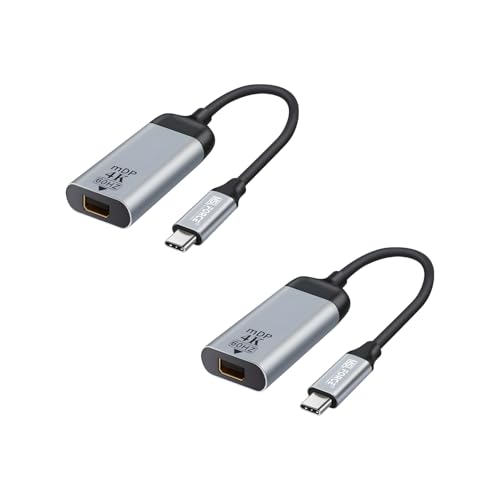 日本の中小企業 MSL FORCE USB-C MDP mini DisplayPort 4K/60hz対応 変換アダプター ディスプレイアダプタ TypeC uc0108 (USB-C(オス) to miniDP(メス), ケーブル2本)の商品画像（Amazon）