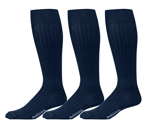 Cotton Dress Socks for Men – Knee High Men's Executive Socks – Classic Over the Calf Dress Socks by Boardroom Socks