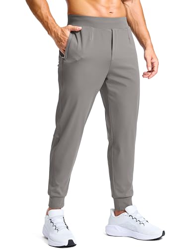 G Gradual Men's Golf Joggers Pants with Zipper Pockets Stretch Sweatpants Slim Fit Track Pants Joggers for Men Work Running (Gray, XL)