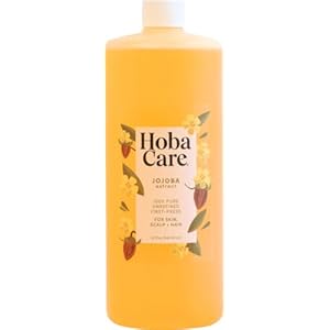 HobaCare Jojoba Oil – 100% Pure, Unrefined Jojoba Oil for Skin & Nails – Moisturizing Body Oil for Dry Skin – Natural Jojoba Oil for Hair & Beard Care (32 fl oz / 946 ml)