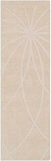 ZARACARPETS Solid Plain Exported Quality Hand Made Carpets and Rug Size 6x6 Round Diameter (6 by 6 Round) Cream Web