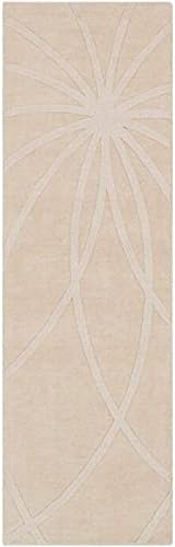 ZARACARPETS Solid Plain Exported Quality Hand Made Carpets and Rug Size 6x6 Round Diameter (6 by 6 Round) Cream Web