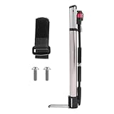 MMABEUTF Fahrradpumpe, Hochdruck, Schrader-Ventil-kompatibel, integriertes Messgerät, Aluminiumlegierung, tragbar, ergonomischer Griff, zum Aufpumpen von Fahrradreifen