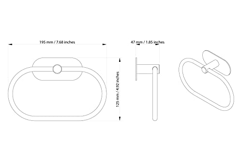 Miniatura 7 de Ambrosya - Toallero Sin Taladrar - Soporte Para Gancho De Baño Toalla Anillo Pared Para Pegar Acero Inoxidable Cepillado