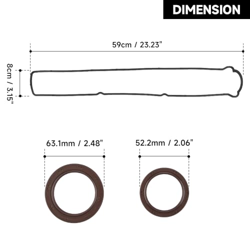 Image of Engine Valve Cover Gasket Kit Left Right - Compatible for Lexus GS300 1993-2005, SC300 1991-2000 for Toyota Crown Saloon 3.0L 1991-2001 - Replace Part 11214-46011, 1121346030