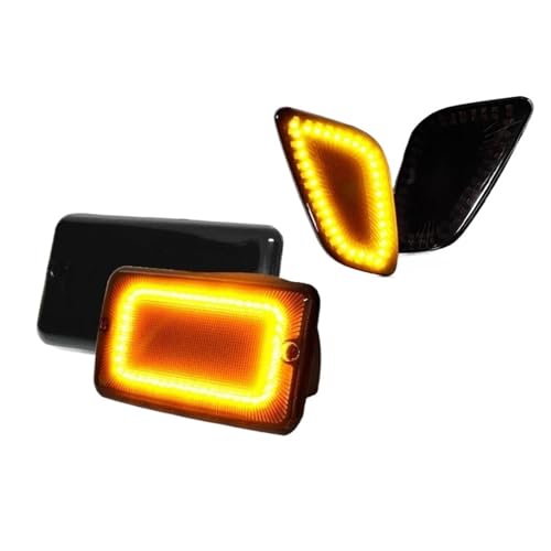 Indicador lateral de guardabarros con luz ámbar de alta visibilidad para coche 4 piezas