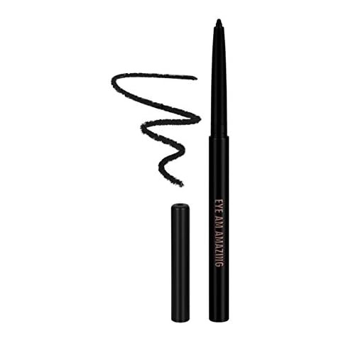 RealHer 24-HR Eyeliner - Eye Am Amazing - Black - Perfect for Subtle to Smokey Eyes - Built In Sharpener Cover
