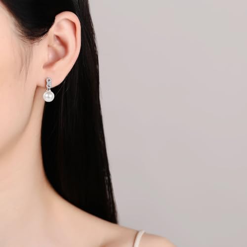 Moissanite boucles d'oreilles anti-ternissement argent platiné StarGems 9mm