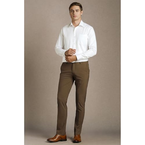Image of Louis Philippe Men's Slim Fit Mid Rise Premium Fabric Checks Formal Trouser