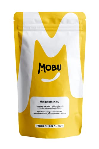 Manganese 14mg 120 Tablets | Joint Support Cartilage & Bone Health | Mineral Supplement | Vegan UK Made | GMP Approved | MOBU