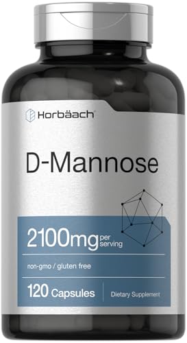 Horbach D-Mannose Supplement 2100mg | 120 Capsules | Pills for Women and Men | Non-GMO & Gluten Free