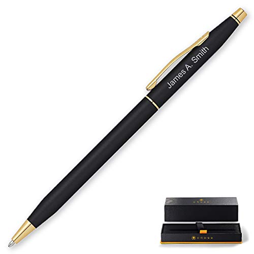 Engraved/Personalized - Cross Classic Century Black & Gold Ballpoint Pen - 2502