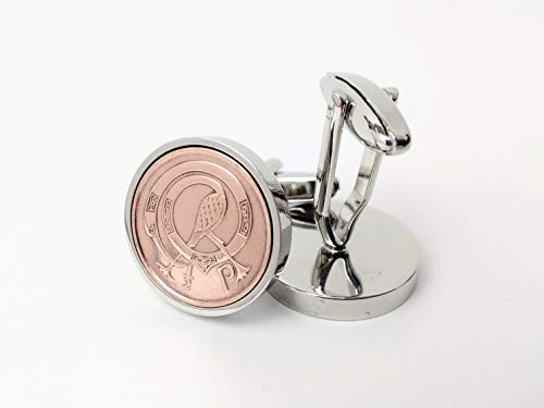 Handmade Irish Coin Cufflinks- Bronze 1/2P Cufflinks. Ancient Celtic Design On Mint Irish Coins. #TOP2