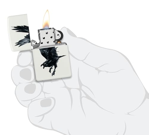Zippo Encendedor Raven Bird Blanco Mate 46077 miniatura 5