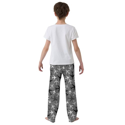 Black Grey Airplanes Boys Track Pants Toddler Casual Pants Sweatpants Kids Athletic Pants for 6-8 Years3