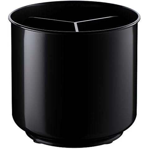 Extra Large and Sturdy Rotating Black Utensil Holder Caddy with No-Tip Weighted Base, Removable Divider, and Gripped Insert | Rust Proof and Dishwasher Safe Kitchen Utensils Holder and Cutlery Holder Cover