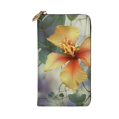 Green Eucalyptus Leaves Wallet for Men Women Long Purse Leather Clutch Large Business Handbag Travel Phone Holder Credit Card Holder Money Case with Zipper Leather Wallets Gift2