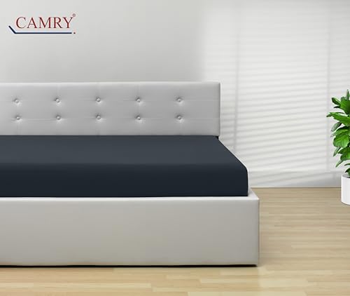 Camry Spannbettlaken 2er-Set - Anthrazit Baumwolle Oeko-Tex 100 - Perfekt für Ihr Schlafzimmer