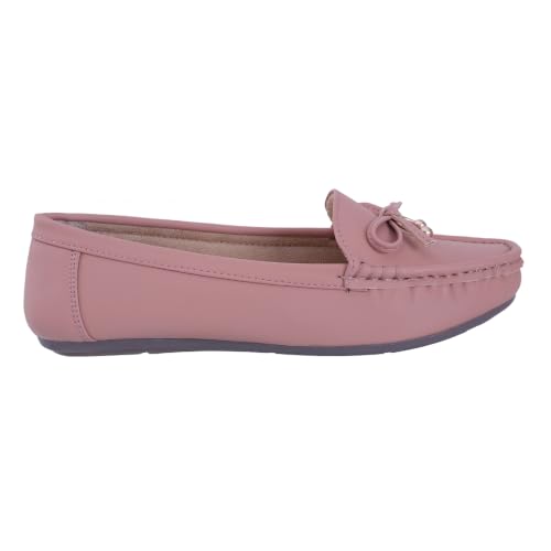 Image of CatBird Women's Flat Shoes for Casual & Office Wear, Bow Detail Slip-On Loafers