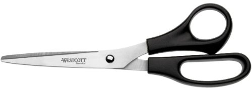 Westcott E-31182 00 Schaar, kantoor, roestvrij, recht, asymmetrisch met langoog voor linkshandigen, 21 cm, zwart - Image 3