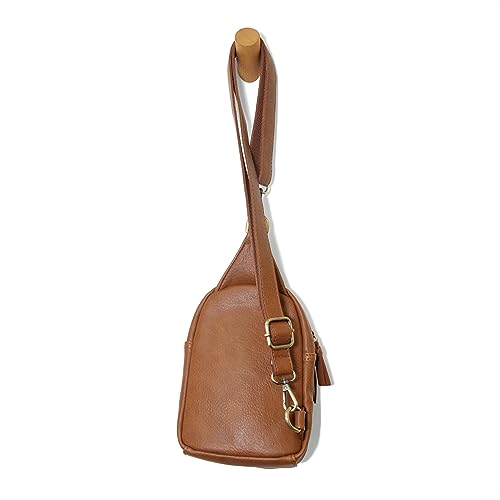 Image of Joy Susan Skyler Sling Bag: Vegan Leather, Zippered Closure, Brass Plated Hardware