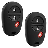 2x Silicone Rubber Key Fob Cover Protector for 2007 2008 2009 2010 2011 2012 2013 2014 2015 Toyota Highlander Sequoia Sienna Tacoma Tundra (GQ43VT20T, 89742-AA040) Soft Protective Case