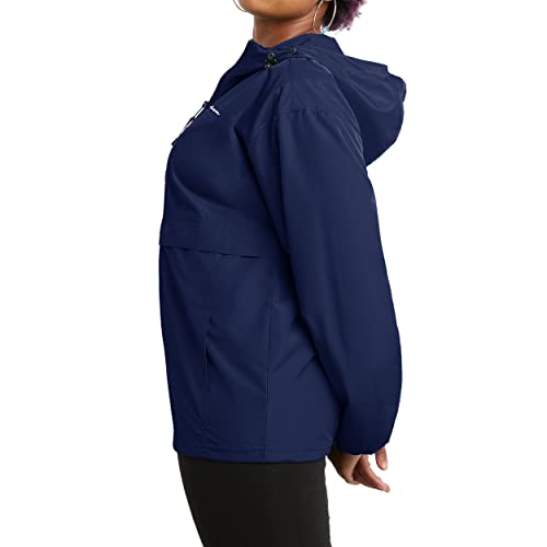 Champion Windbreaker, Packable, Wind And Water-Resistant Jacket For Women, Athletic Navy Small Script #TOP2