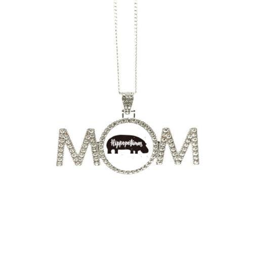 Collier hippopotame noir et blanc - Pendentif cadeau maman et anniversaire femme