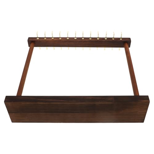 SHINEOFI Présentoir à Colliers en Bois avec Crochets Robustes, Porte Bijoux Couleur Café, Nettoyage Facile, pour Coiffeuse ou Comptoir