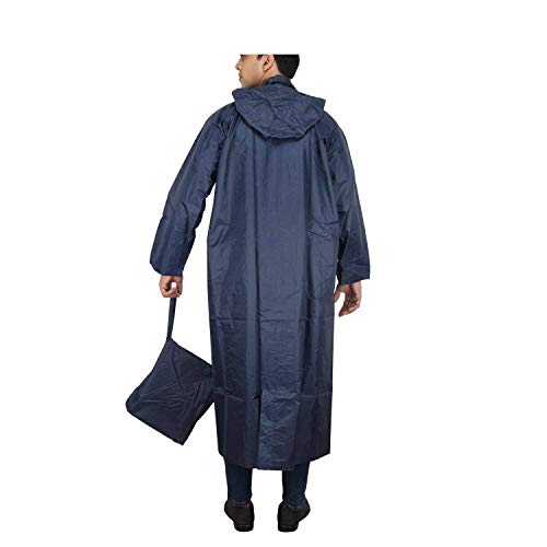 Image of Rain Coat Men's Women's Black Colour Long Rain Coat with Cap and Cover