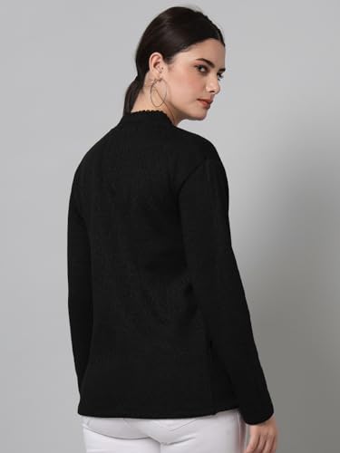 Image of eWools Women's winterwear Woolen Solid Sweater with Pockets Cardigans (with Pockets)