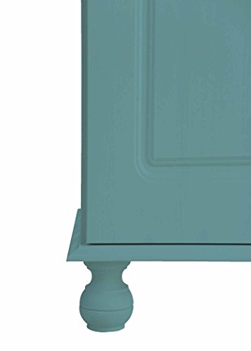 Image of APRODZ Solid Wood Sideboard Cabinet for Living Room | Wooden Storage Cabinet with 3 Drawers & 3 Doors | Kitchen Crockery Cabinet | Drawer Cabinet for Dining Room Bedroom Home | 161x35x79 cm,Scuba Blue