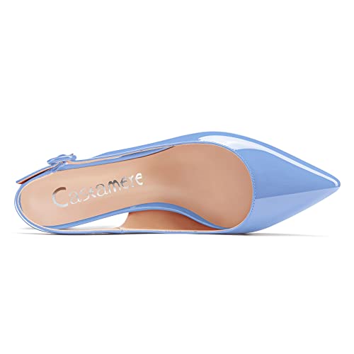 Castamere Women Chunky Block Mid Heel Slingback Pumps Pointed Toe Slip-on Sexy Dress 2.0 Inches Heels Shoes4