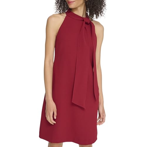 Image of Vince Camuto Women's Sleeveless Halter Tie Neck Shift Mini Dress