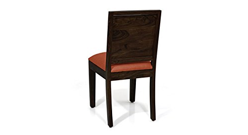 Image of Urban Ladder Liana - Oribi 4 Seater Round Dining Table Set (Finish : Mahogany, Colour : Burnt Orange)
