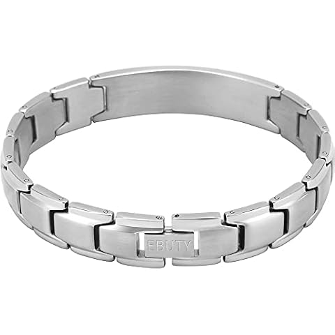 EBUTY Medical Alert ID Bracelet Classic Steel with Free Link Removal Tool Type 2 Diabetes (Upgraded version) Cover