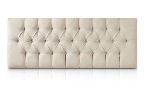 SUENOSZZZ-ESPECIALISTAS DEL DESCANSO Cabecero Copenhague de Gran Acolchado, con Botones en capitoné para Camas de 135 (145 x 57 cm) Tapizado en Tela Antimanchas Color Beige - imagen 6